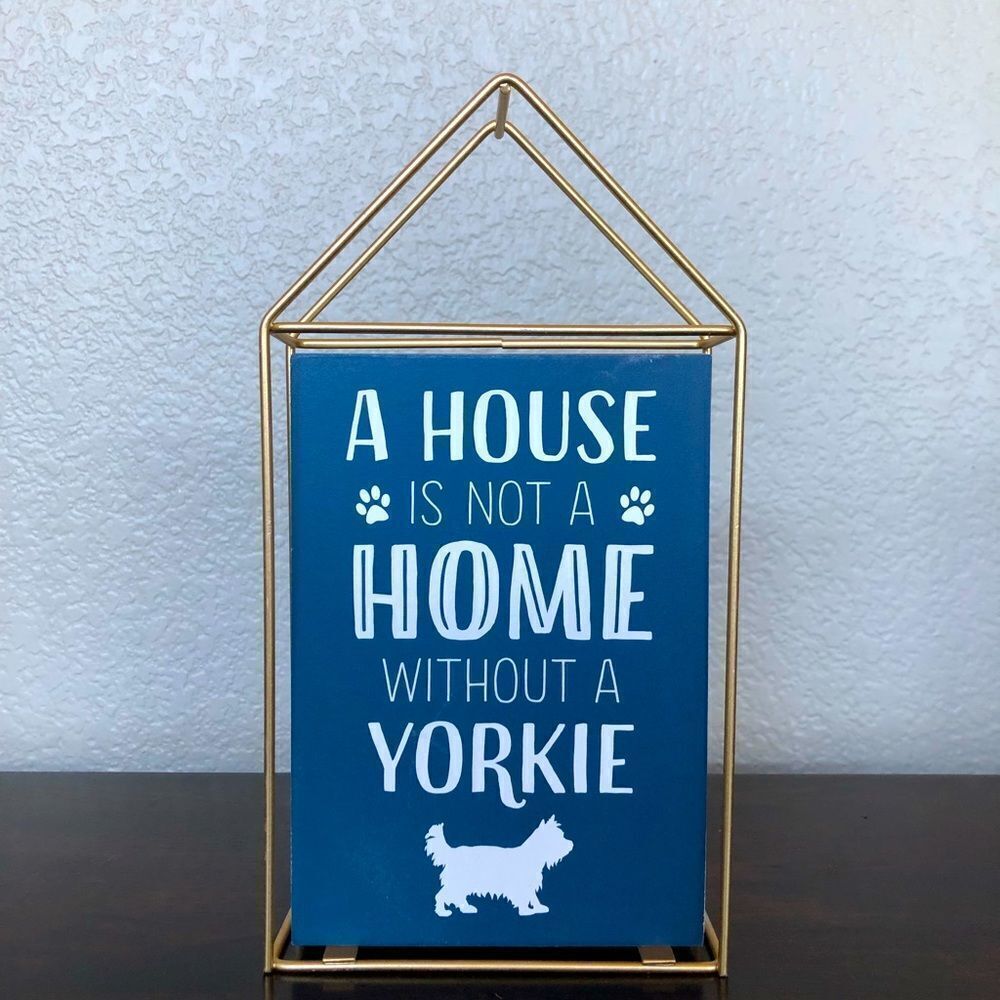 Yorkie Dog Wood Metal Modern Decor Sign